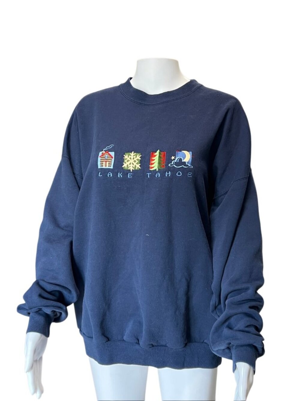 Hanes Navy Lake Tahoe Embroidered Sweatshirt XL